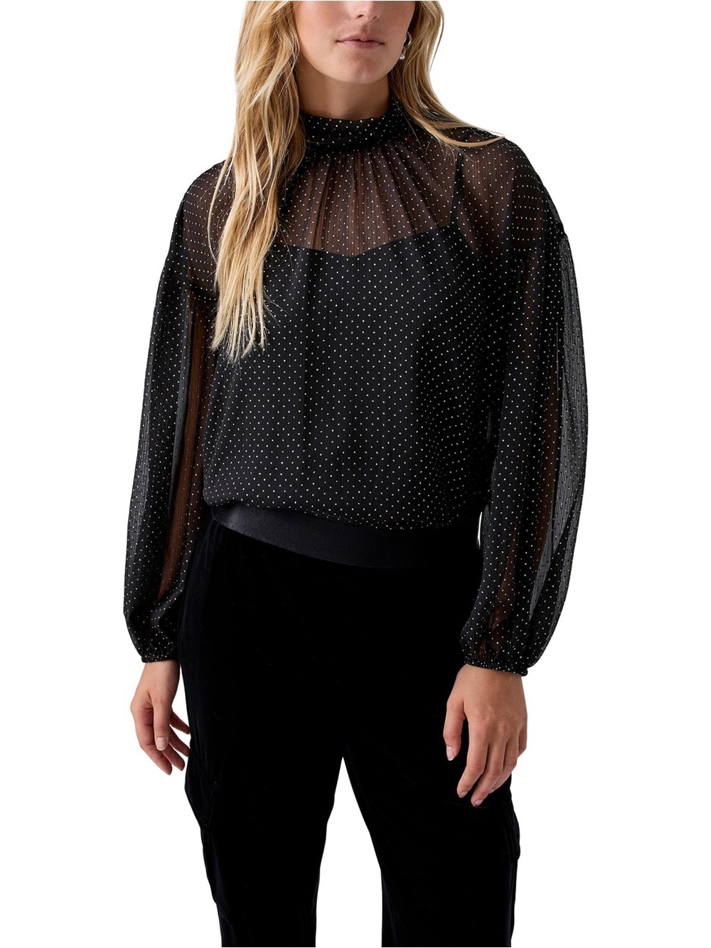 Sanctuary Sheer Swiss Dot Top – Size Small - NWOT